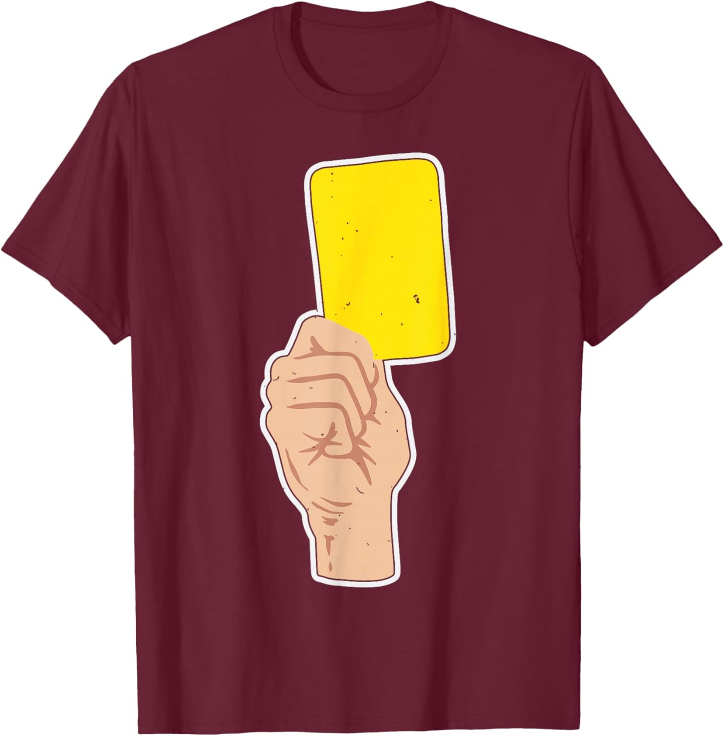 Yellow Card Referee Sports Fan Futball Yellow Card Referee T-Shirt - T-Shirt | Maroon