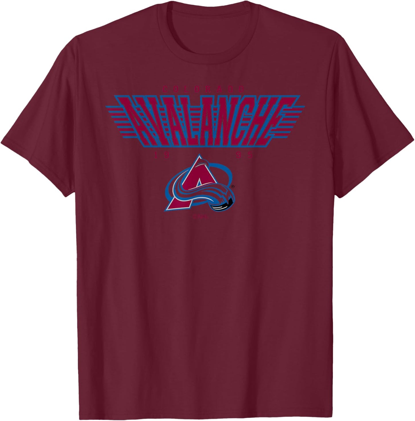 Colorado Avalanche Laser White Officially Licensed T-Shirt - T-Shirt | Maroon