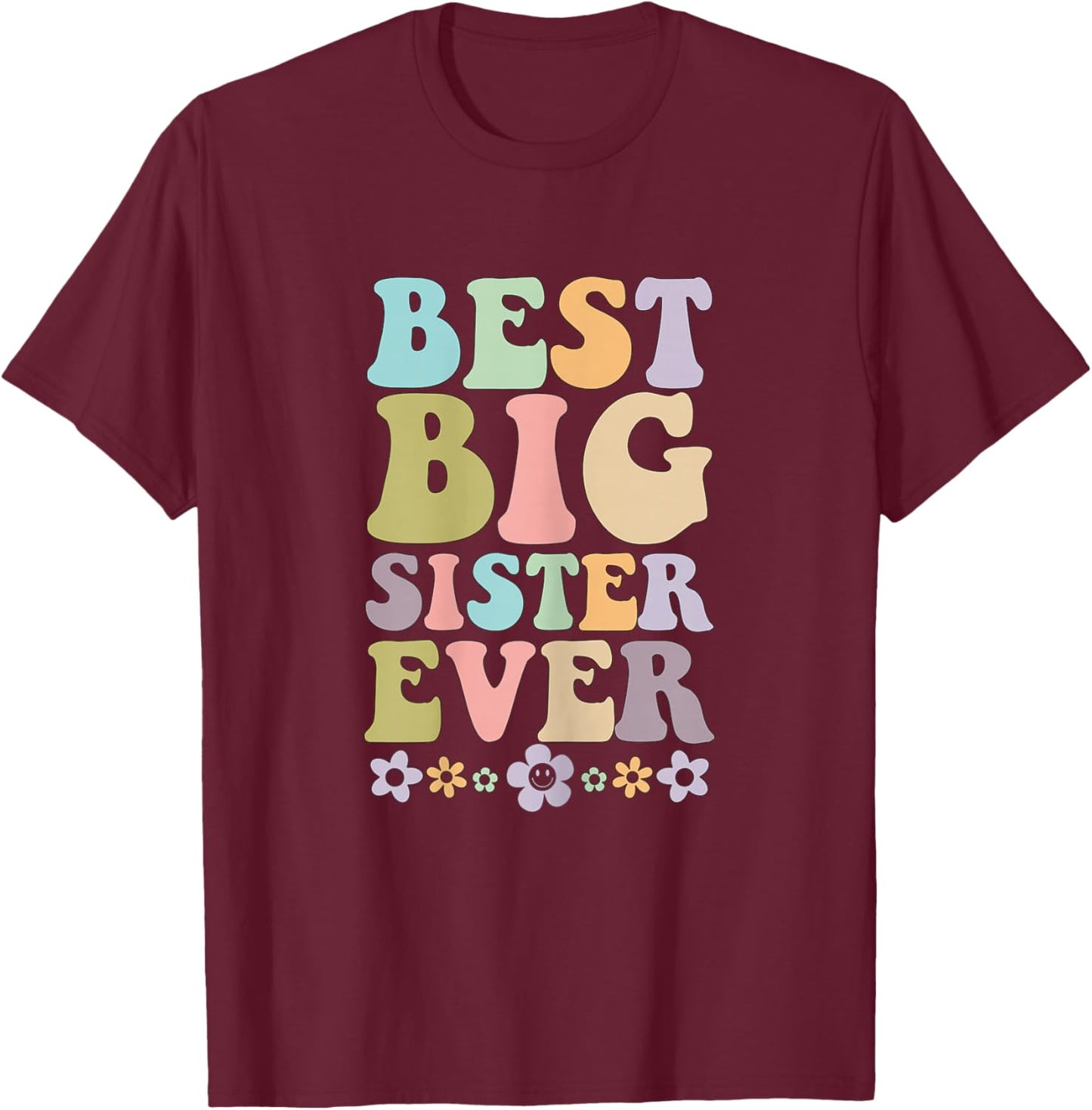 Big Sister Shirt for Girls – Baby Announcements, and Family T-Shirt - T-Shirt | Maroon