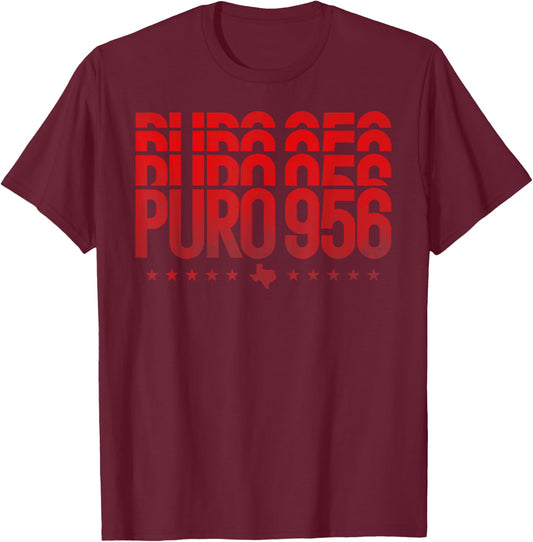 Puro 956 Valley Texas vintage distressed style graphics T-Shirt - T-Shirt | Maroon