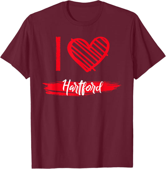 I Love HARTFORD County I Heart HARTFORD T-Shirt - T-Shirt | Maroon