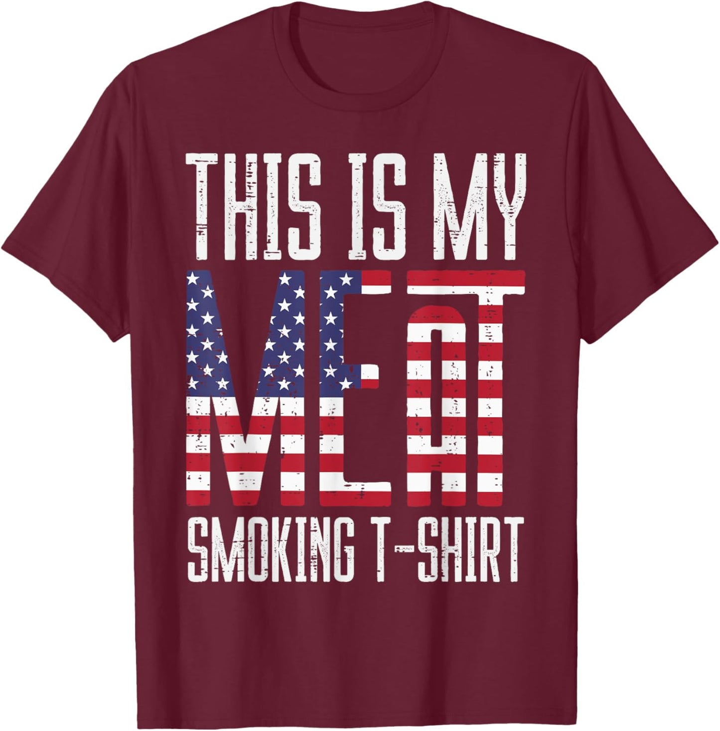 My Meat Grill Shirt US Flag Bbq Barbecue Patriot Men Women T-Shirt - T-Shirt | Maroon