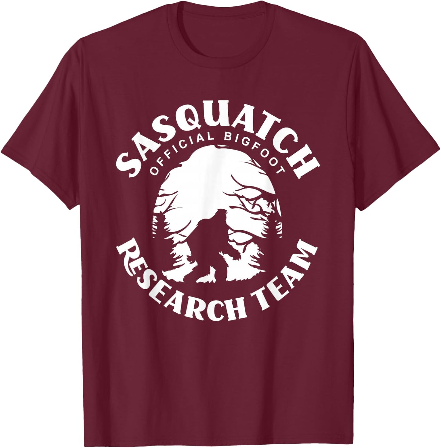 Finding Sasquatch Bigfoot Research Team Funny Bigfoot T-Shirt - T-Shirt | Maroon