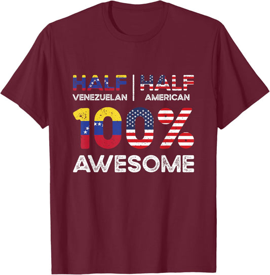 Venezuelan American Patriot USA Grown Venezuela US Flag T-Shirt - T-Shirt | Maroon