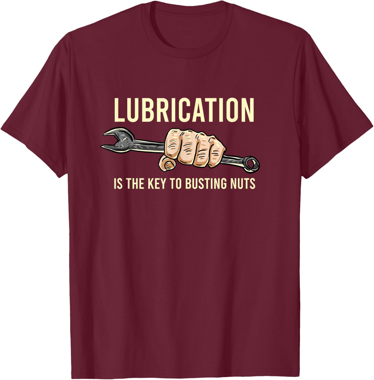 BoredKoalas Mechanic Lubrication Is The Key Funny Machinist Profession Men's Black T-Shirt - T-Shirt | Maroon