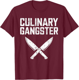 Culinary Gangster Shirt Men Women Culinary Chef Cooking T-Shirt - T-Shirt | Maroon