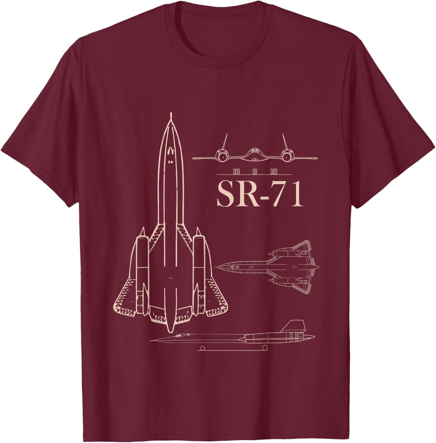 Military Jet SR-71 Blackbird Pilot Airman T-Shirt - T-Shirt | Maroon