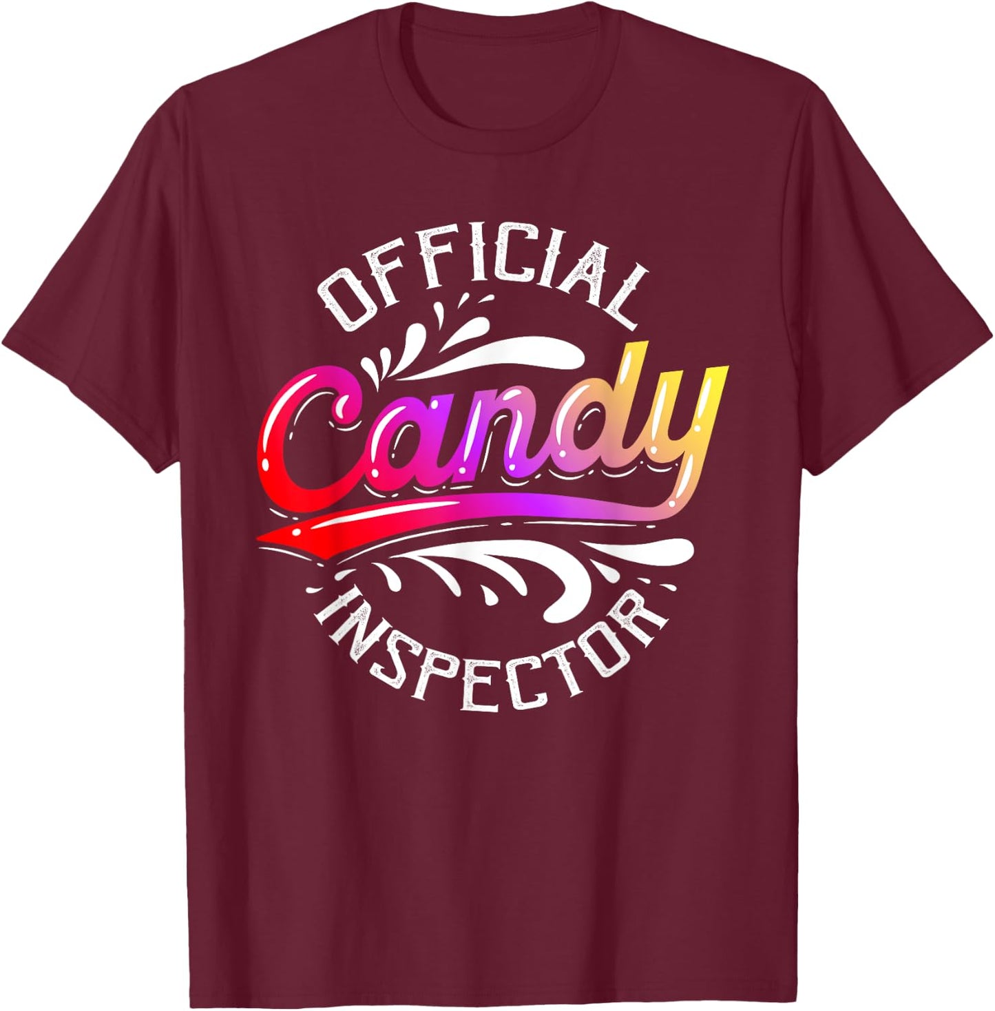Funny Halloween Retro Vintage Candy Inspector Costume T-Shirt - T-Shirt | Maroon