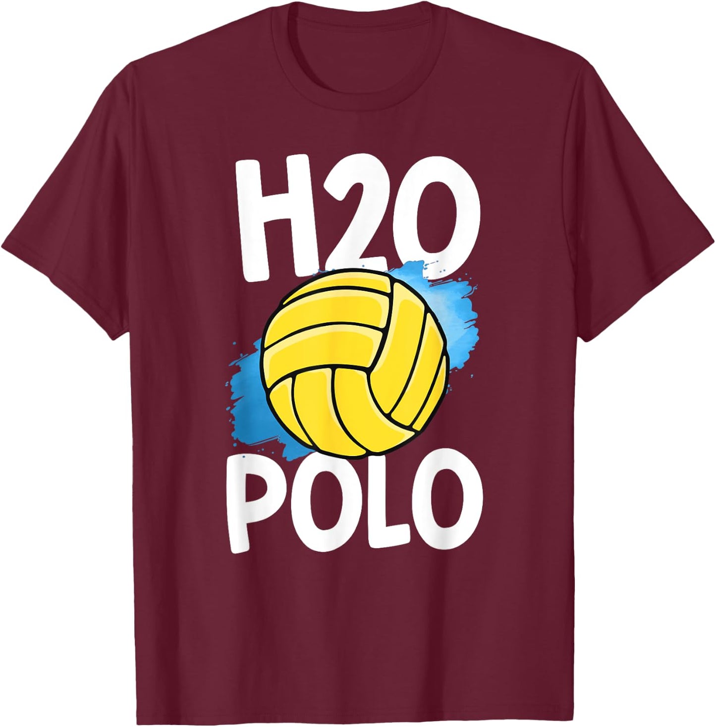 H2O Polo Water Polo Shirt Funny Player Ball Swim Men Boys T-Shirt - T-Shirt | Maroon