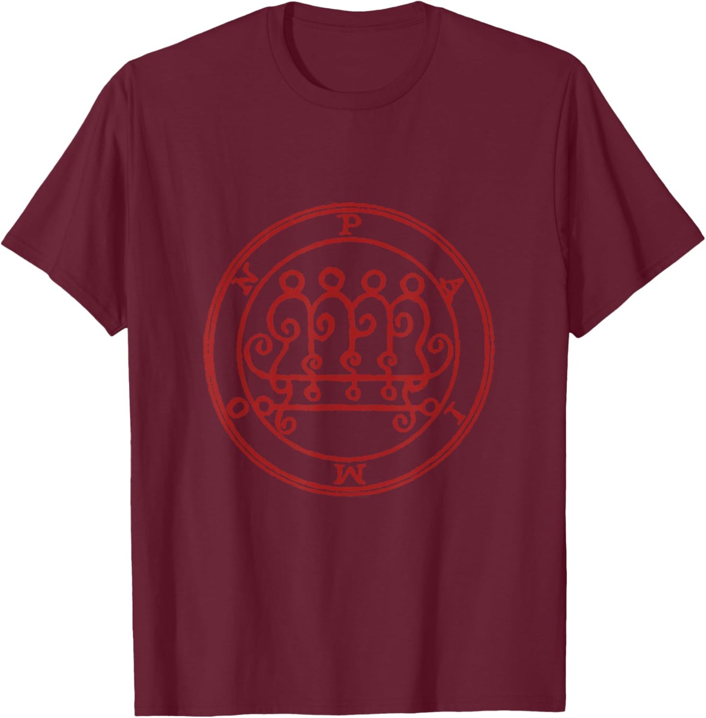 Paimon Demon Goetia Grimoire Sigil Magick T-Shirt - T-Shirt | Maroon