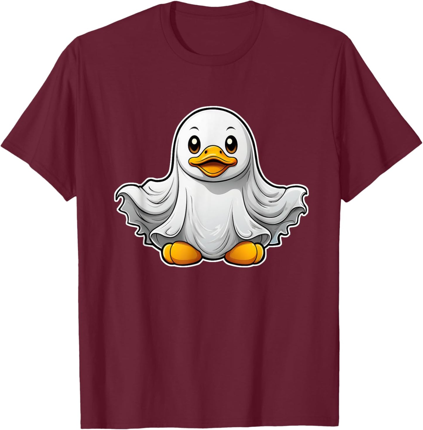 Spooky Ghost Rubber Duck, Halloween Rubber Duckie T-Shirt - T-Shirt | Maroon