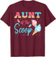 Aunt Of The Scoop Ice Cream Gender Reveal Baby Shower T-Shirt - T-Shirt | Maroon