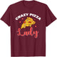 Crazy Pizza Lady Eating Pizza Fan Pizza Women Girl Pizza T-Shirt - T-Shirt | Maroon