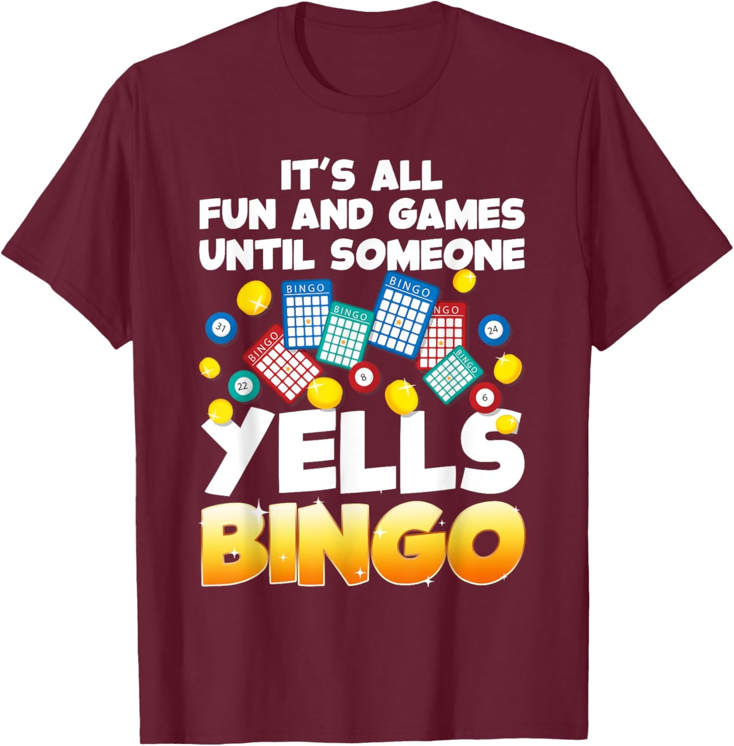 Best Bingo Novelty Women Bingo Lover Bingo Player T-Shirt - T-Shirt | Maroon