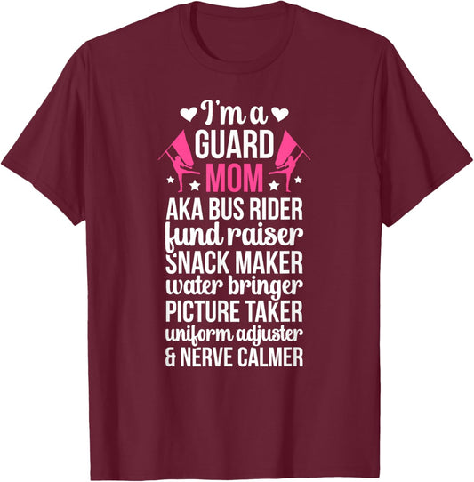 Color Guard Mom Definition Mom Of A Color Guard Member T-Shirt - T-Shirt | Maroon