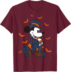 Disney Mickey & Friends Halloween Mickey Vampire Portrait T-Shirt - T-Shirt | Maroon