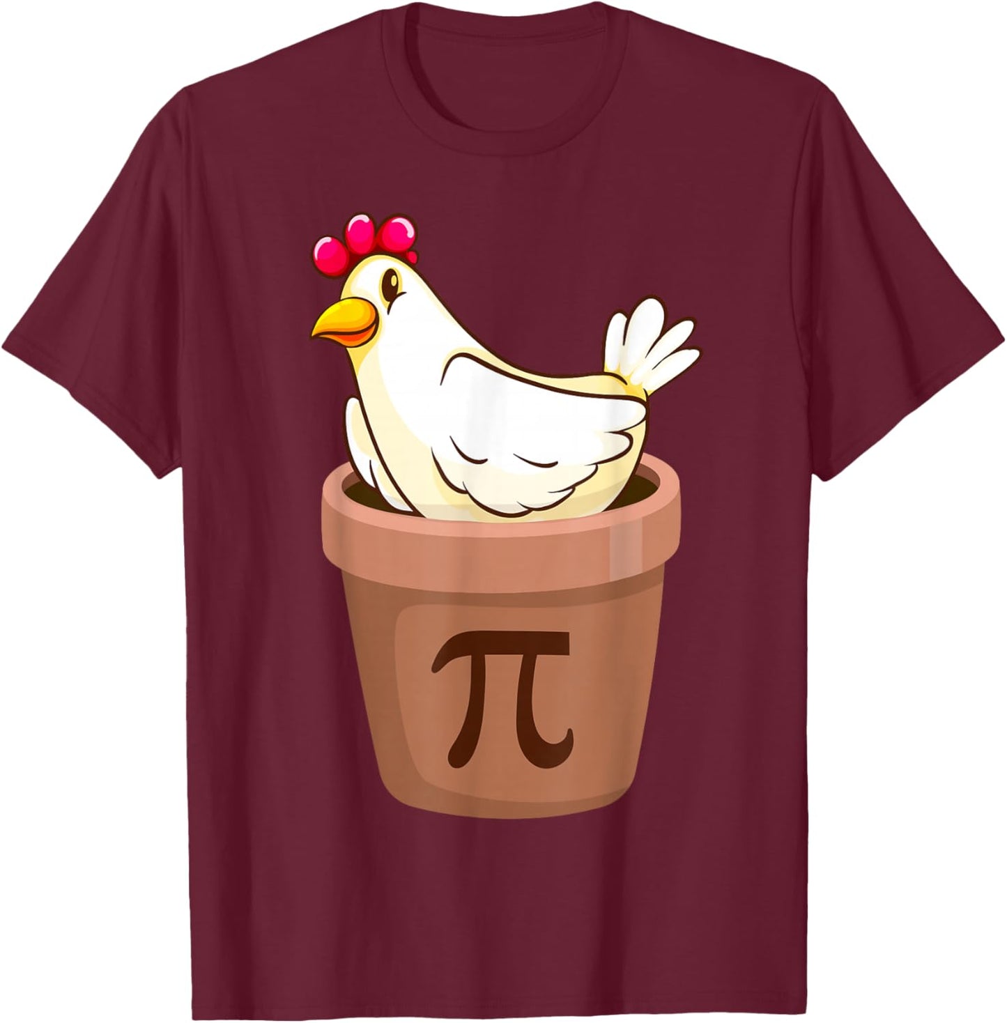 Happy Pi Day Shirt Gifts for Math Lovers Co. Pi Day - Chicken Pie Pot March 14th Chicken Lover 3.14 Pi T-Shirt - T-Shirt | Maroon