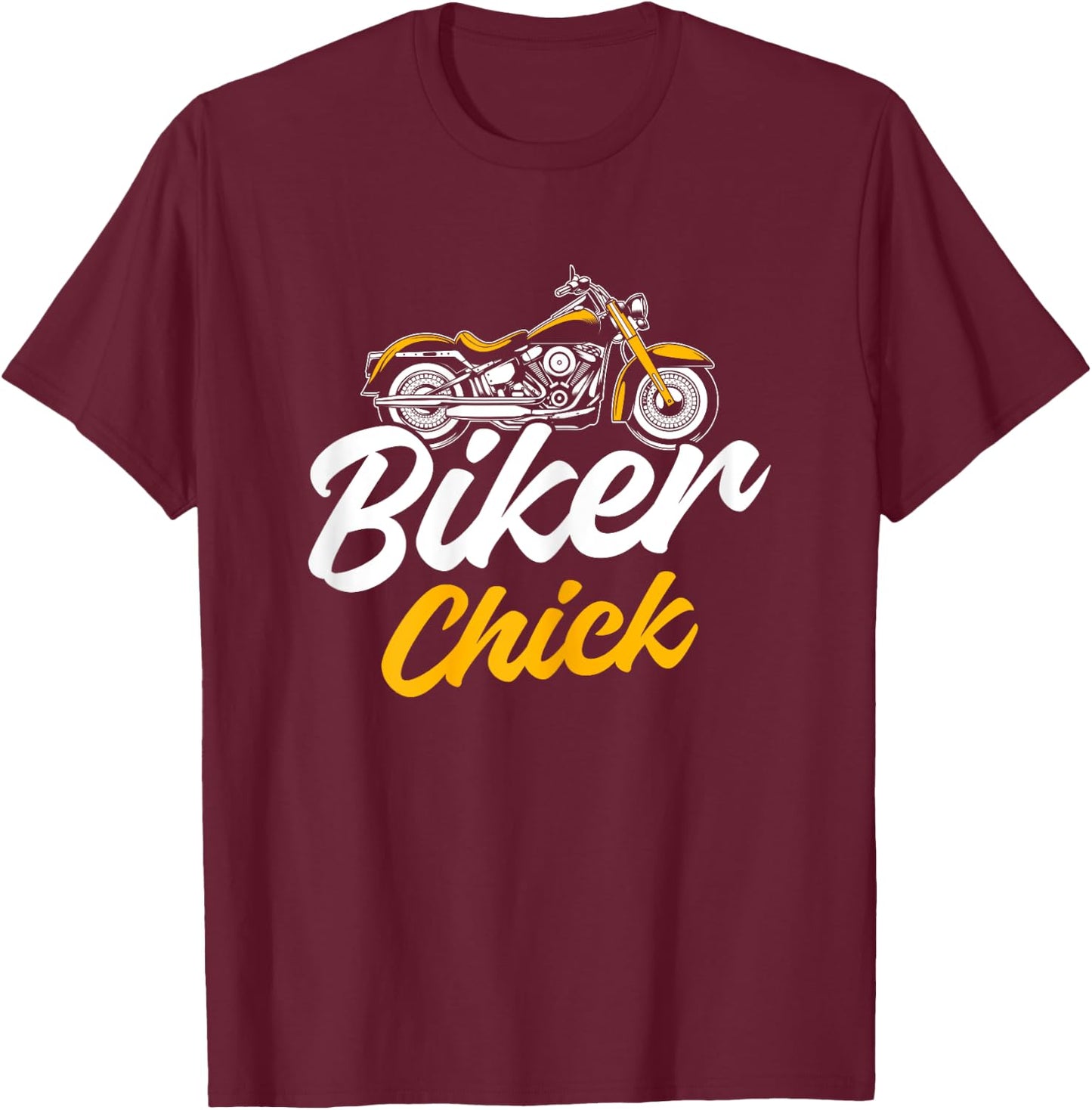 Biker Chick Motorcyclist Funny Girls Motorcycle Rider T-Shirt - T-Shirt | Maroon