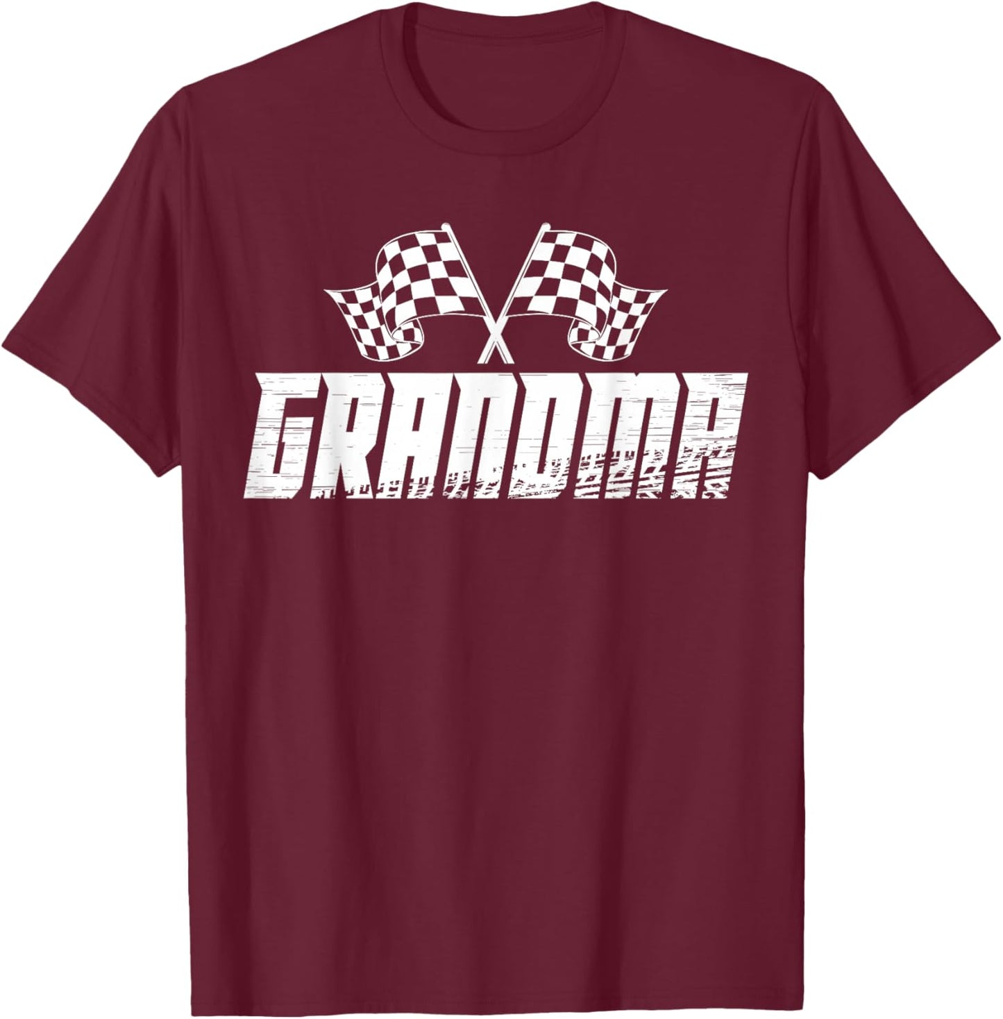 Grandma Pit Crew Family Racing Birthday Race Car T-Shirt - T-Shirt | Maroon