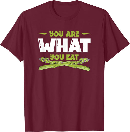 You Are What You Eat Vegetable Vegan Lover Asparagus T-Shirt - T-Shirt | Maroon