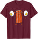 Bacon Lifting Eggs Funny Keto Snatch Squat Barbell Weight T-Shirt - T-Shirt | Maroon