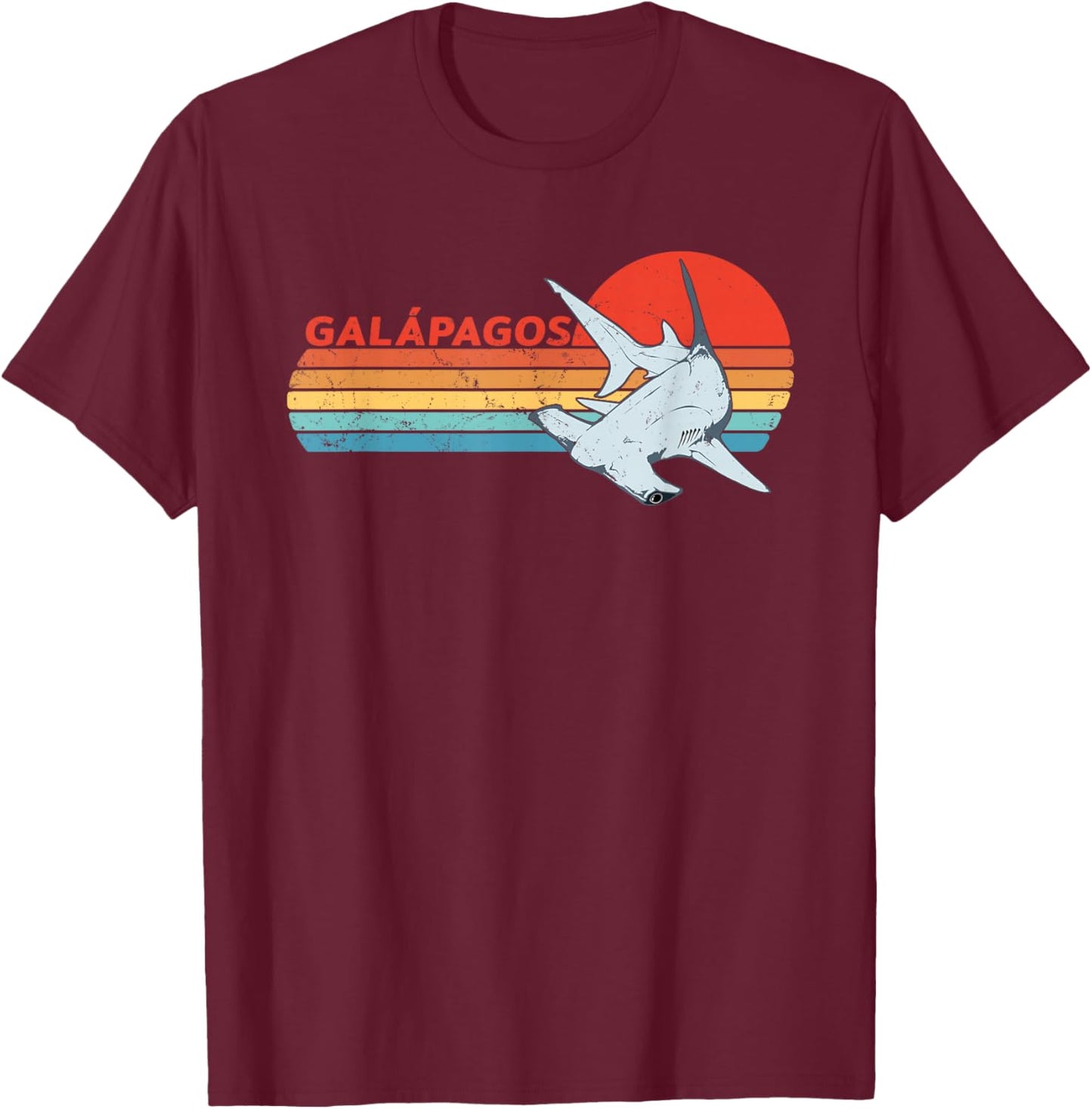 Hammerhead Shark Galapagos Islands Ecuador T-Shirt - T-Shirt | Maroon