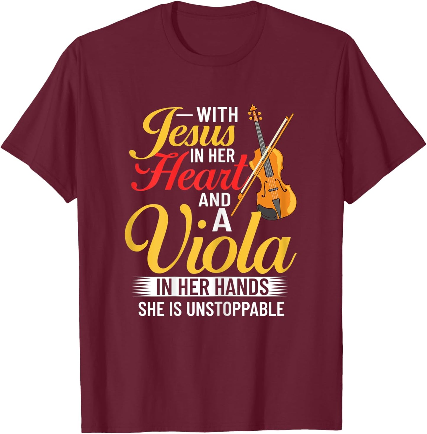 Viola Instrument Music Notes Player Lesson Beginner T-Shirt - T-Shirt | Maroon