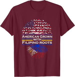 Pinoy & Pinay American filipino heritage month pride T-Shirt - T-Shirt | Maroon