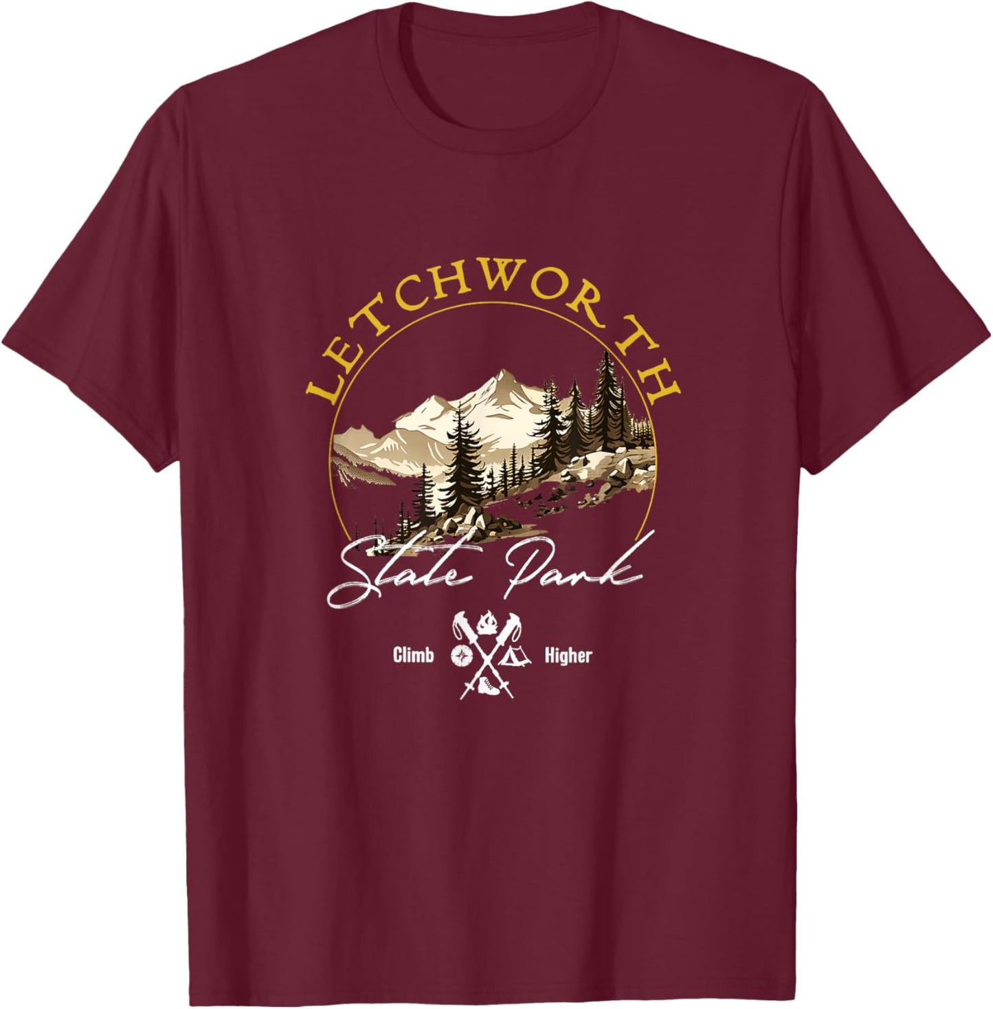 Letchworth State Park Retro Vintage Apparel - Souvenir T-Shirt - T-Shirt | Maroon
