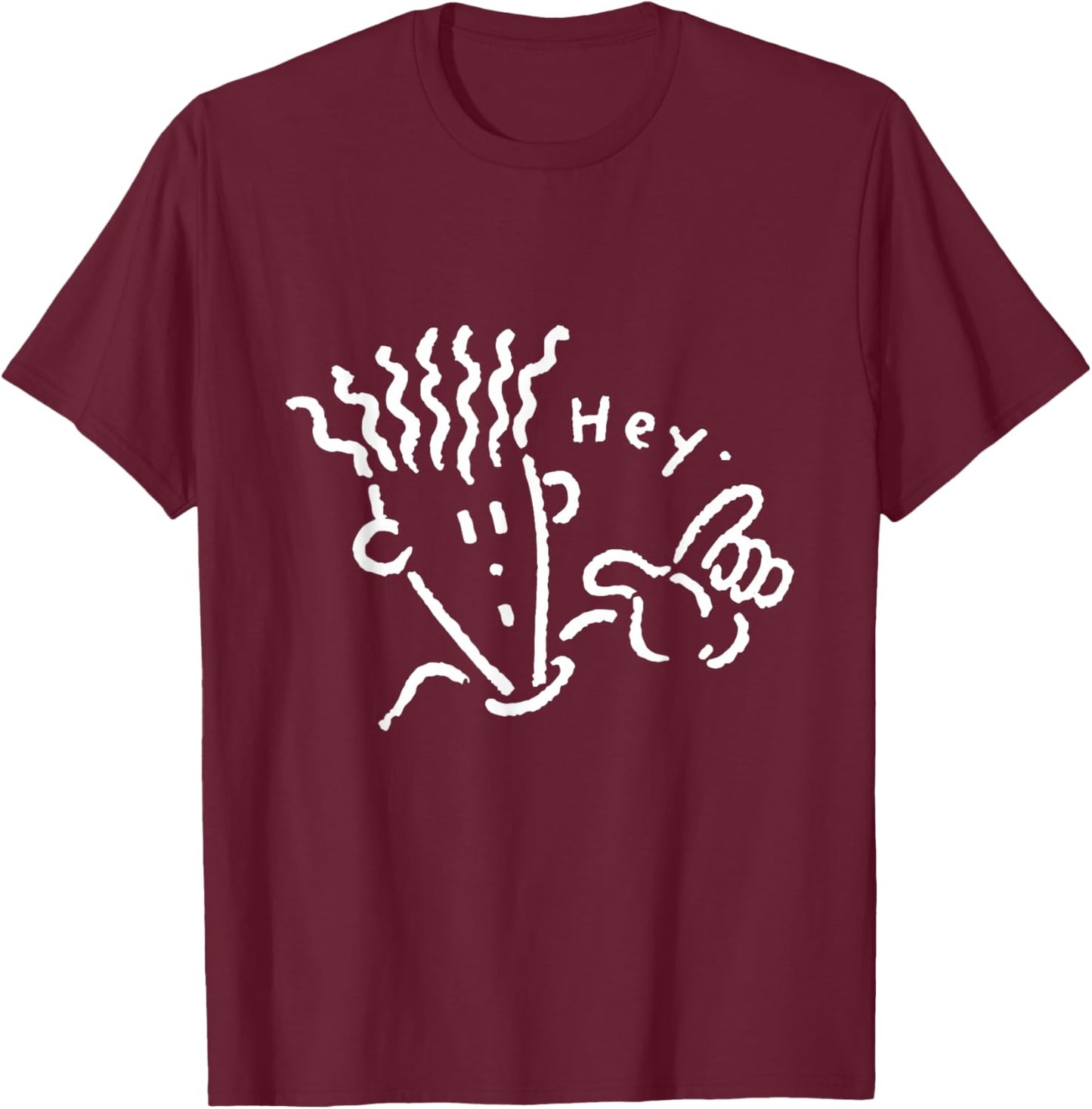 Fido Dido Face Hey Point T-Shirt - T-Shirt | Maroon