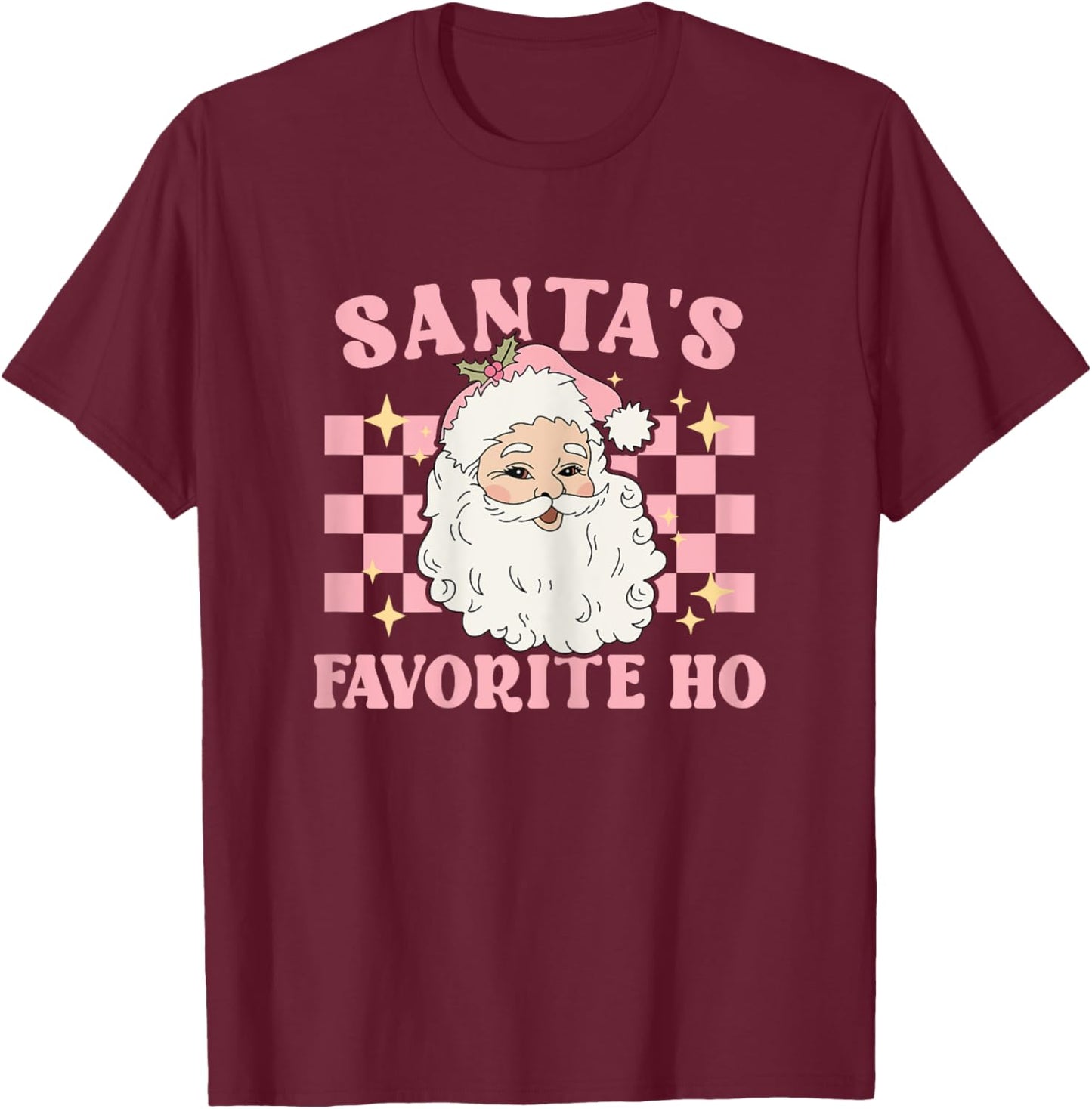 Groovy Funny Christmas Holiday Santas Favorite Ho T-Shirt - T-Shirt | Maroon