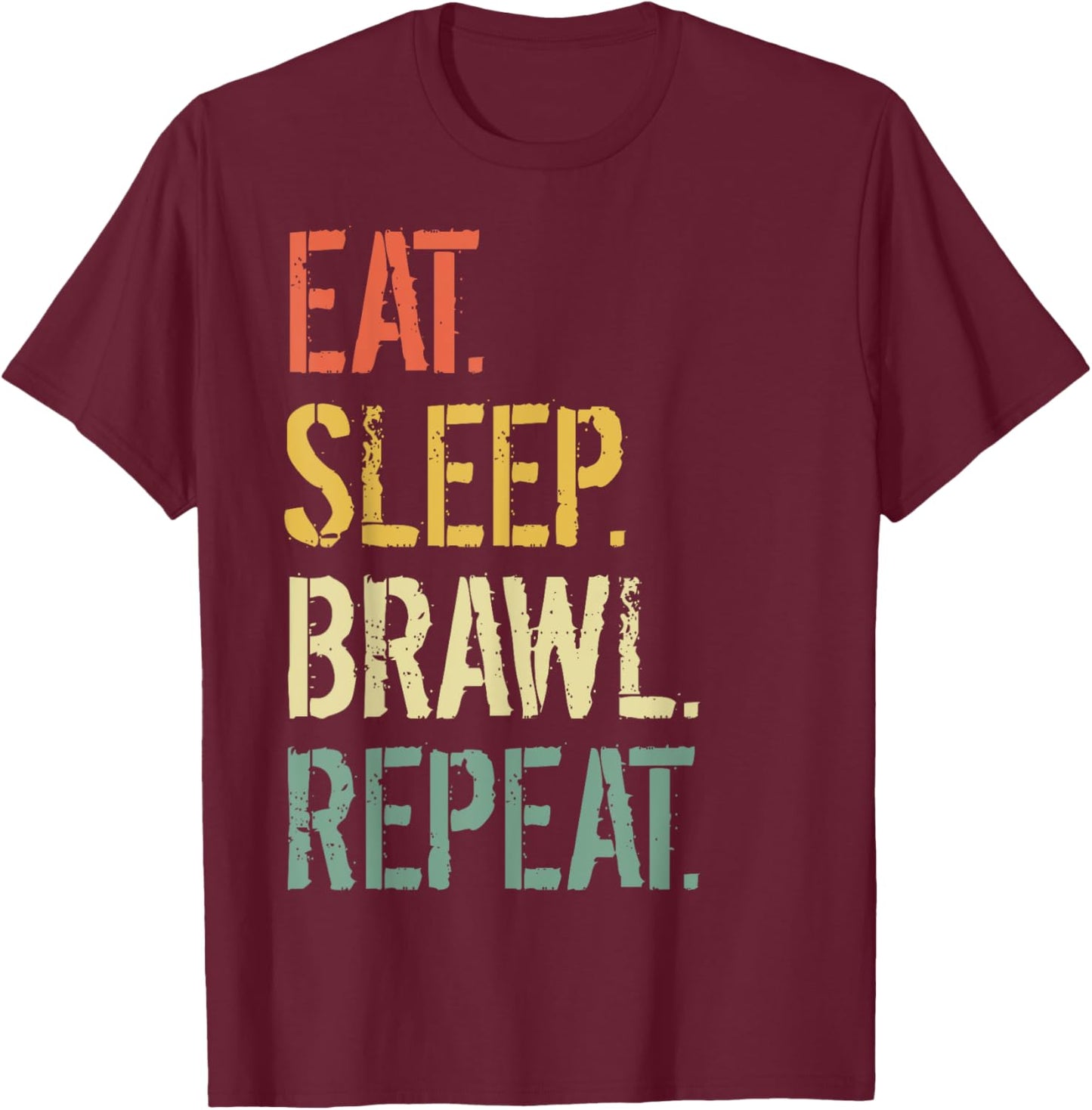 Eat Sleep Brawl Repeat Stars Funny Video Gamer Gaming T-Shirt - T-Shirt | Maroon