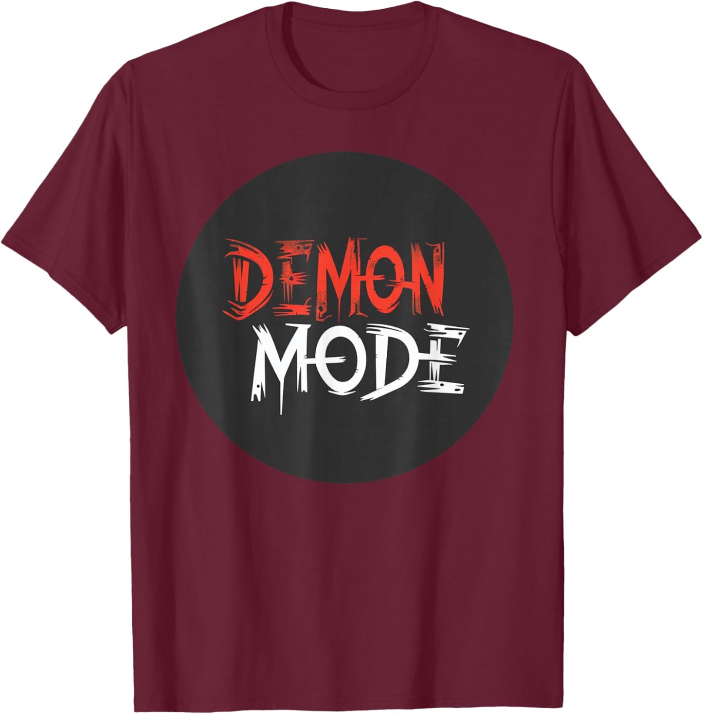 Funny Demon Mode Logo T-Shirt - T-Shirt | Maroon
