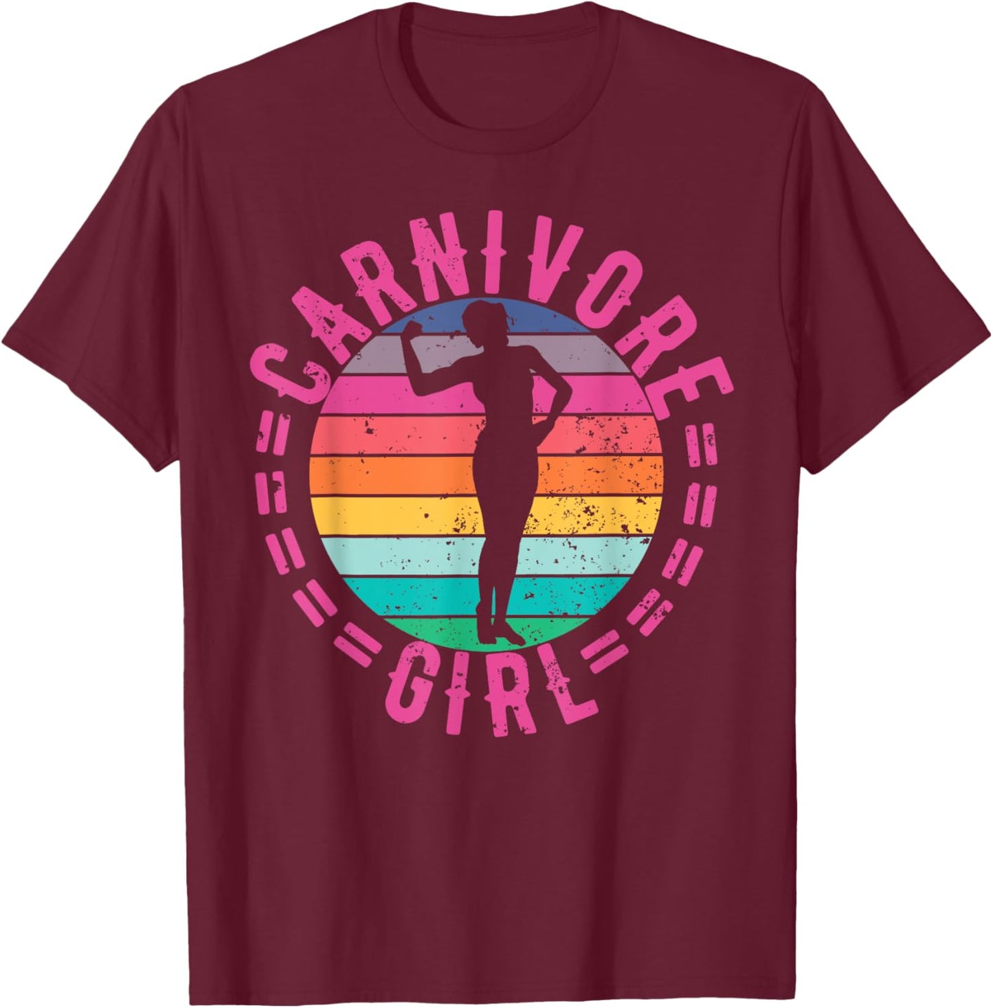 Carnivore Girl Meat Eater Steak Lover Cute Fit Cowgirl Woman T-Shirt - T-Shirt | Maroon