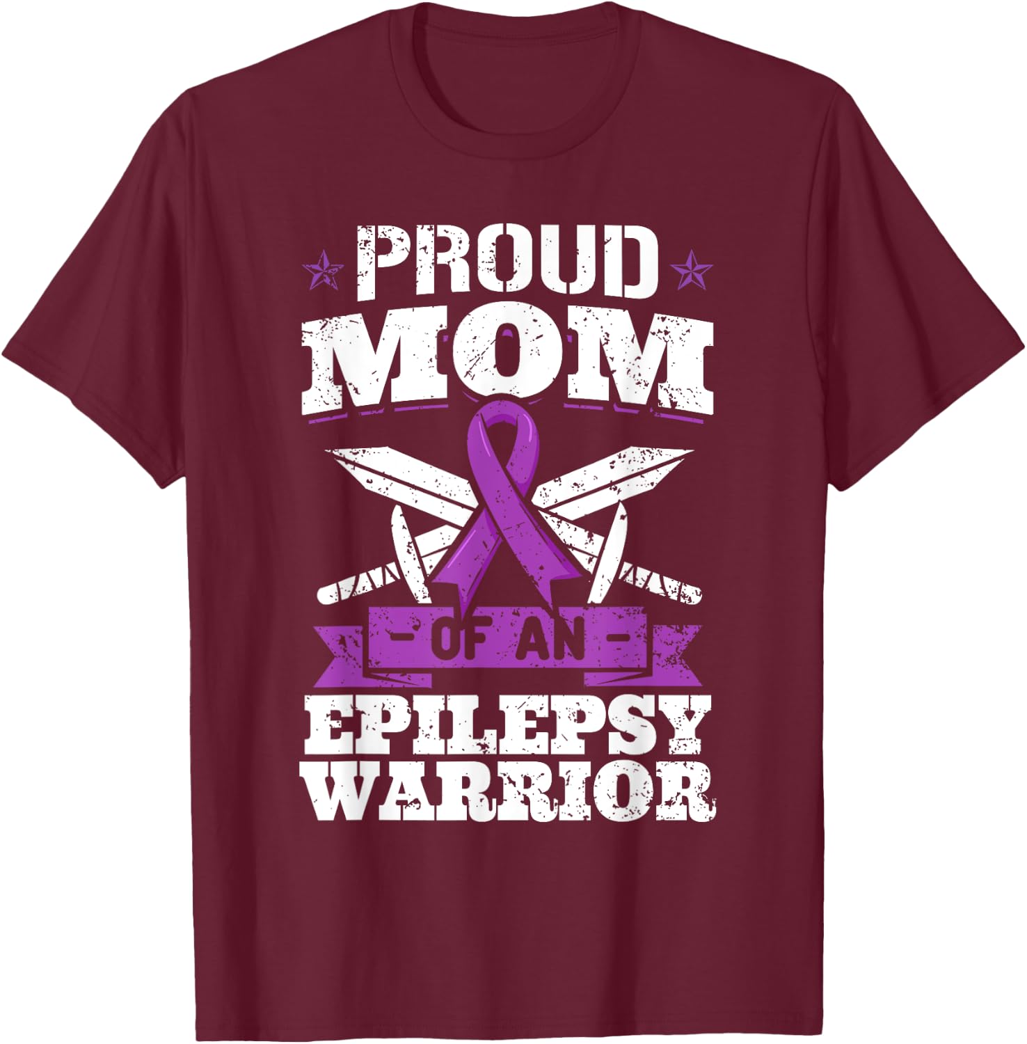 Epilepsy Warrior Mom Epileptic Seizure Disorder Advocate T-Shirt - T-Shirt | Maroon