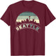 Grunge Seattle Skyline Distressed Look design T-Shirt - T-Shirt | Maroon