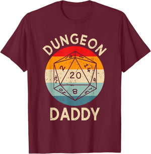 Retro Dungeon Daddy Fathers Day T-Shirt - T-Shirt | Maroon