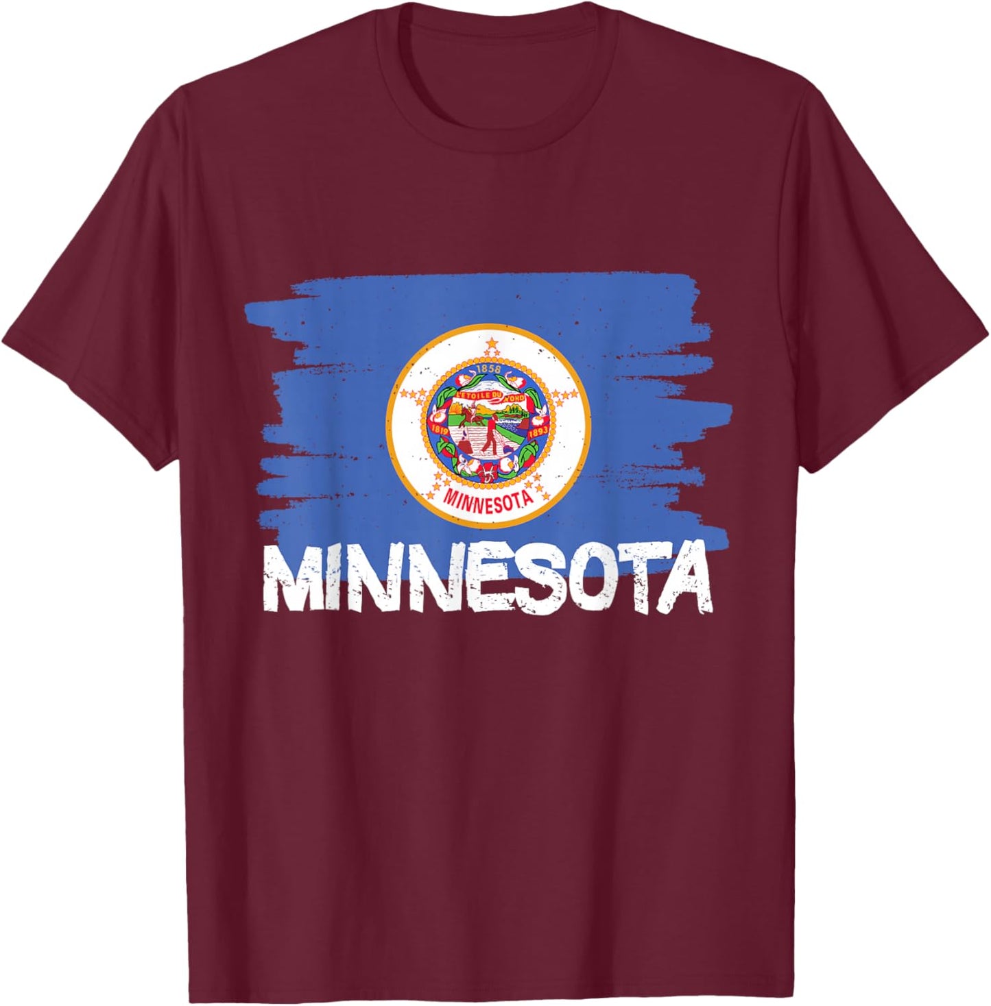 Cool Minnesota Flag T-Shirt - T-Shirt | Maroon