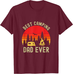 Best Camping Dad Ever Camping Father's Day T-Shirt - T-Shirt | Maroon