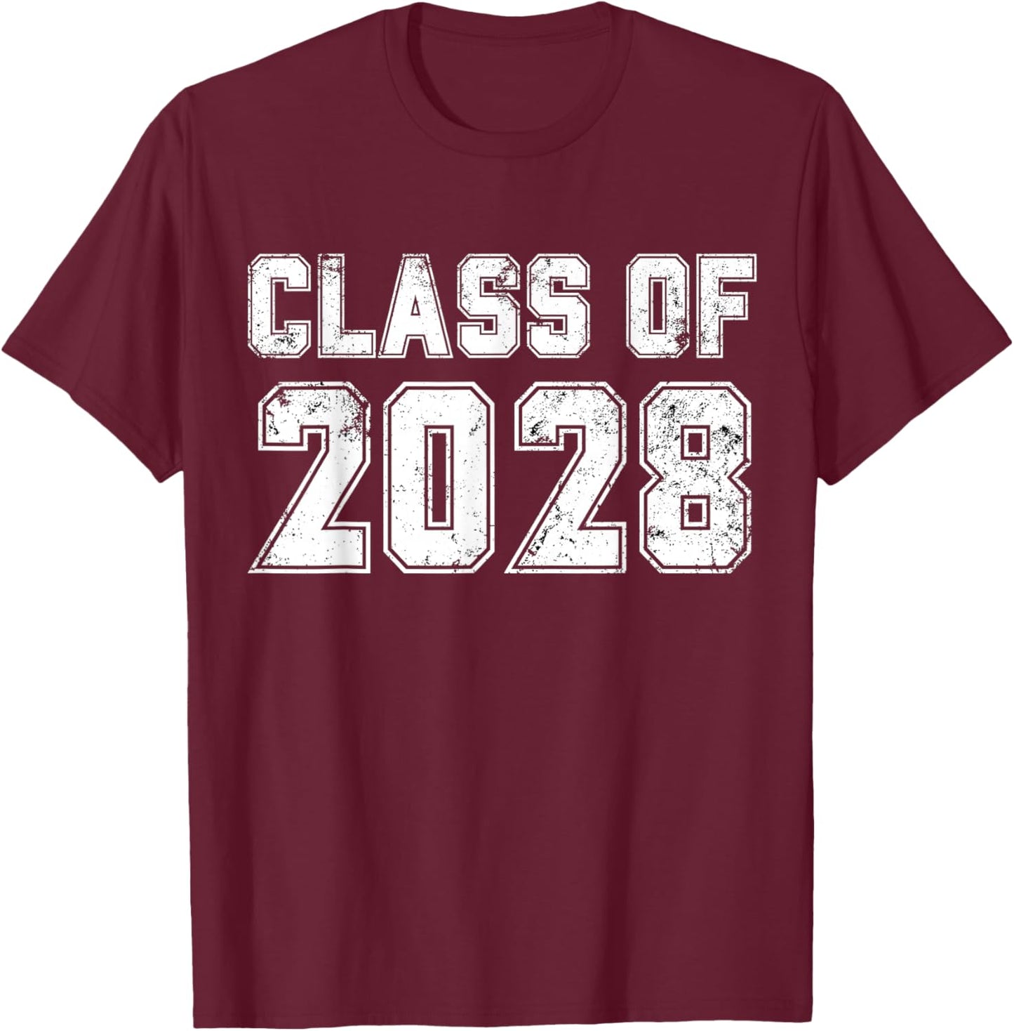 Class of 2028 Vintage Freshman Class 2028 Senior Graduation T-Shirt - T-Shirt | Maroon