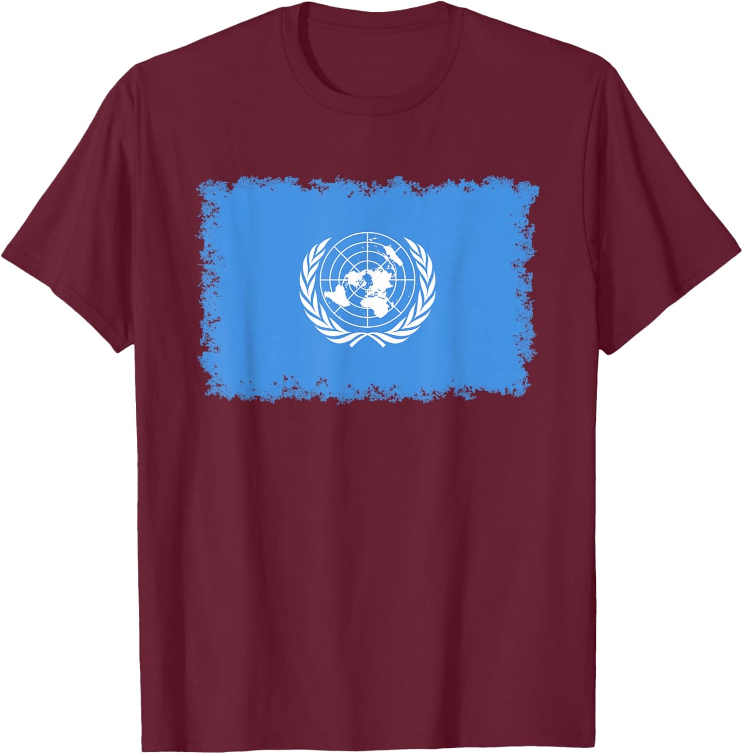 United Nations Flag T-Shirt - T-Shirt | Maroon