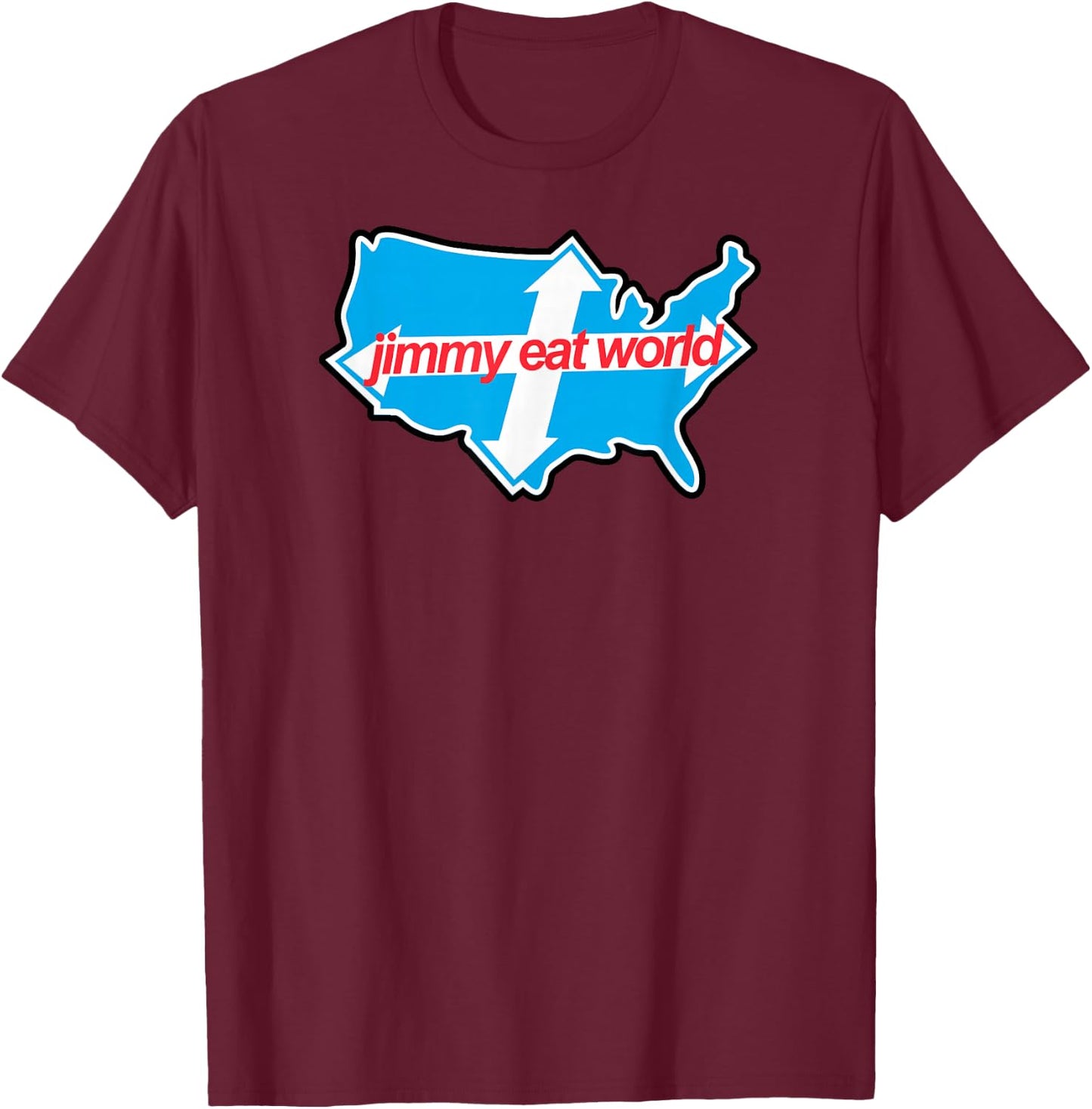 Jimmy Eat World - Across America - Official Merchandise T-Shirt - T-Shirt | Maroon
