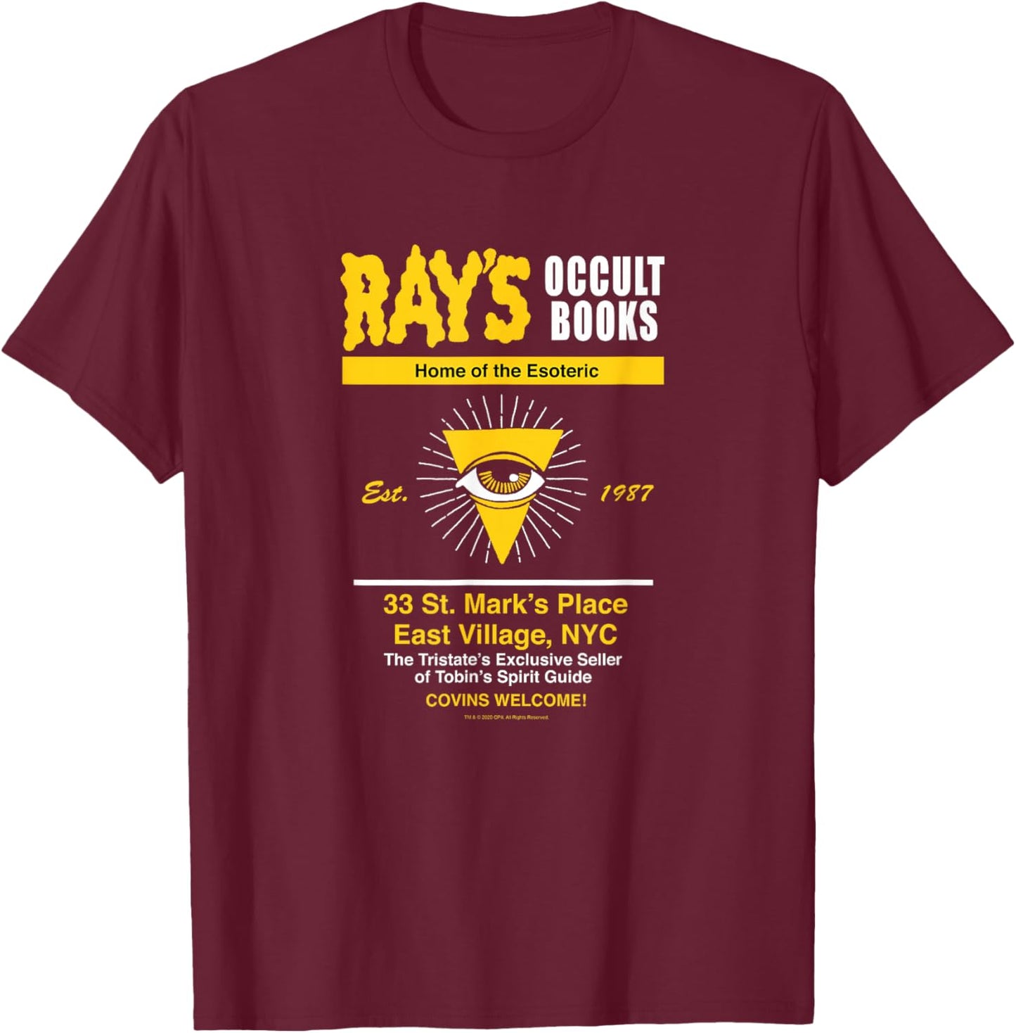 Ghostbusters Rays Occult Books Home of the Esoteric Movie T-Shirt - T-Shirt | Maroon