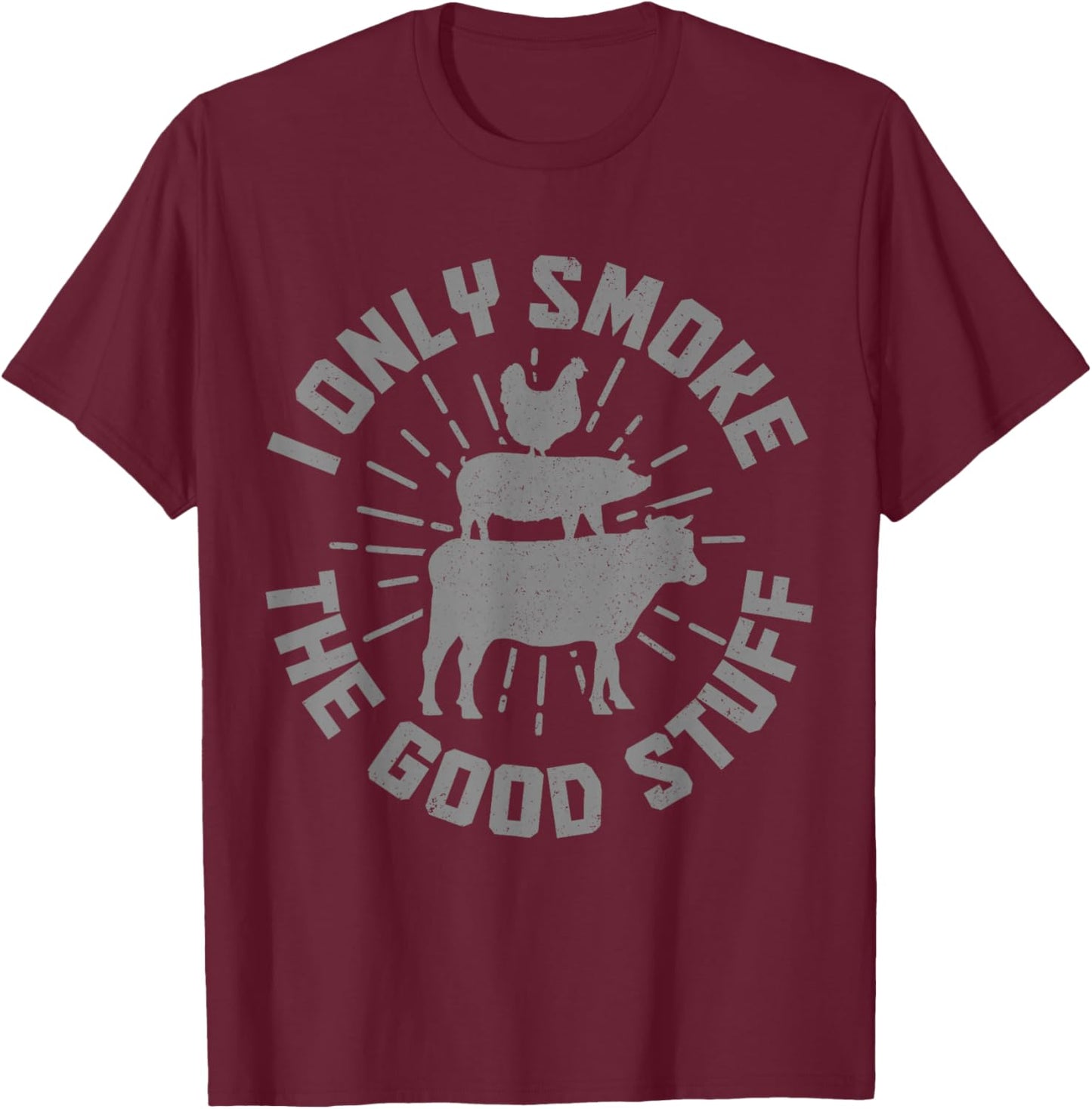 BBQ Meat Smoking Smoker Grill Grilling Chef Funny T-Shirt - T-Shirt | Maroon