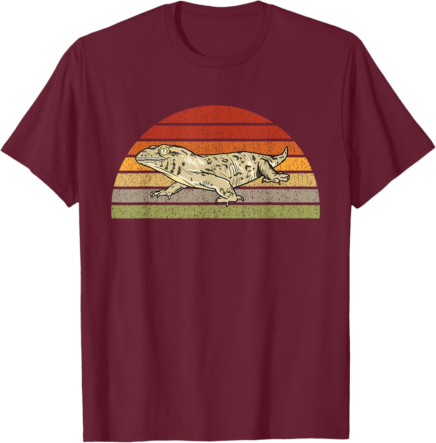 Leachie Gecko New Caledonian Giant Gecko Gift Lizard Reptile T-Shirt - T-Shirt | Maroon