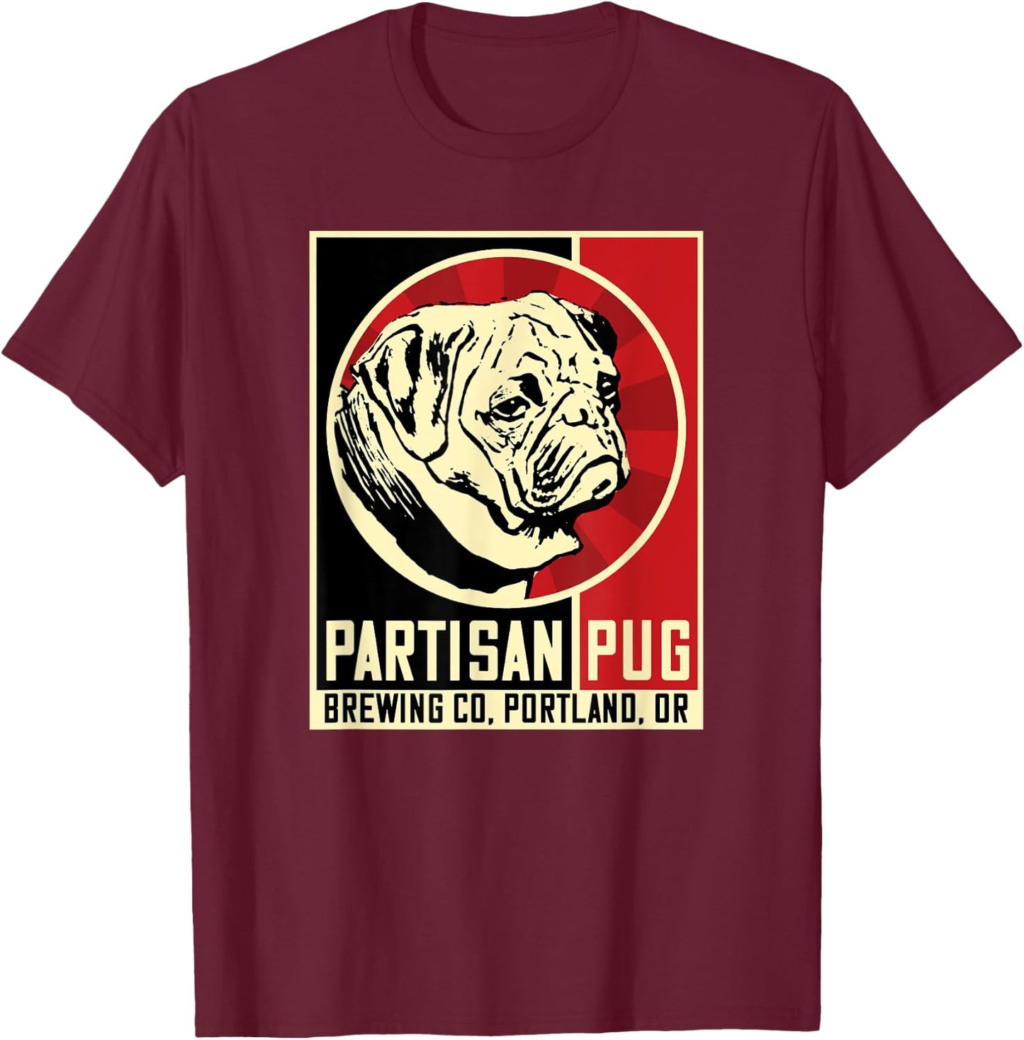 Portland Brewery Logo for Beer and Dogs Craft Beer Lovers T-Shirt - T-Shirt | Maroon