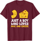 Macaroni and Cheese Just a Boy Who Loves Mac and Cheese T-Shirt - T-Shirt | Maroon