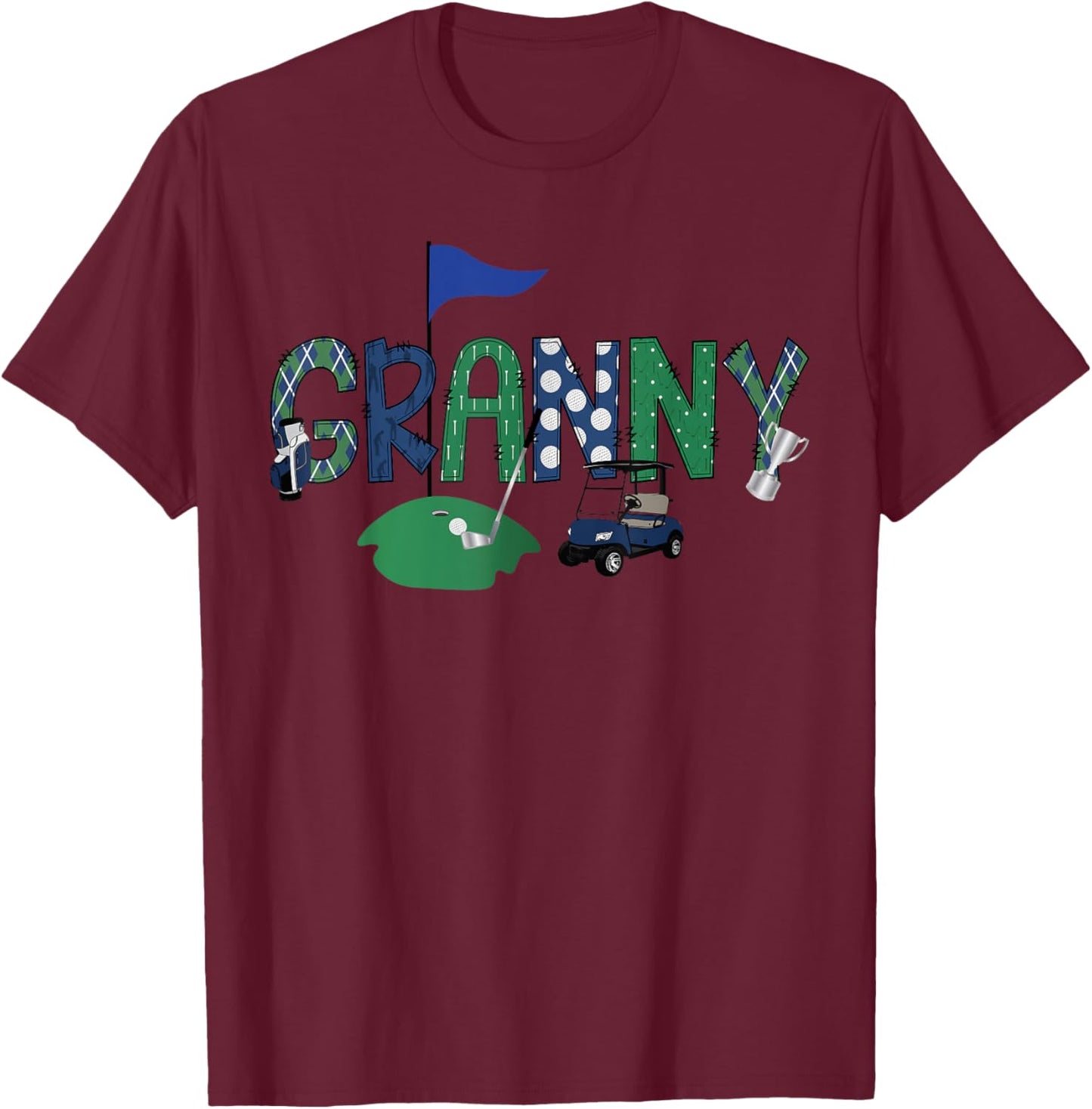 Golf Granny Hole In One Golf First Birthday Party T-Shirt - T-Shirt | Maroon