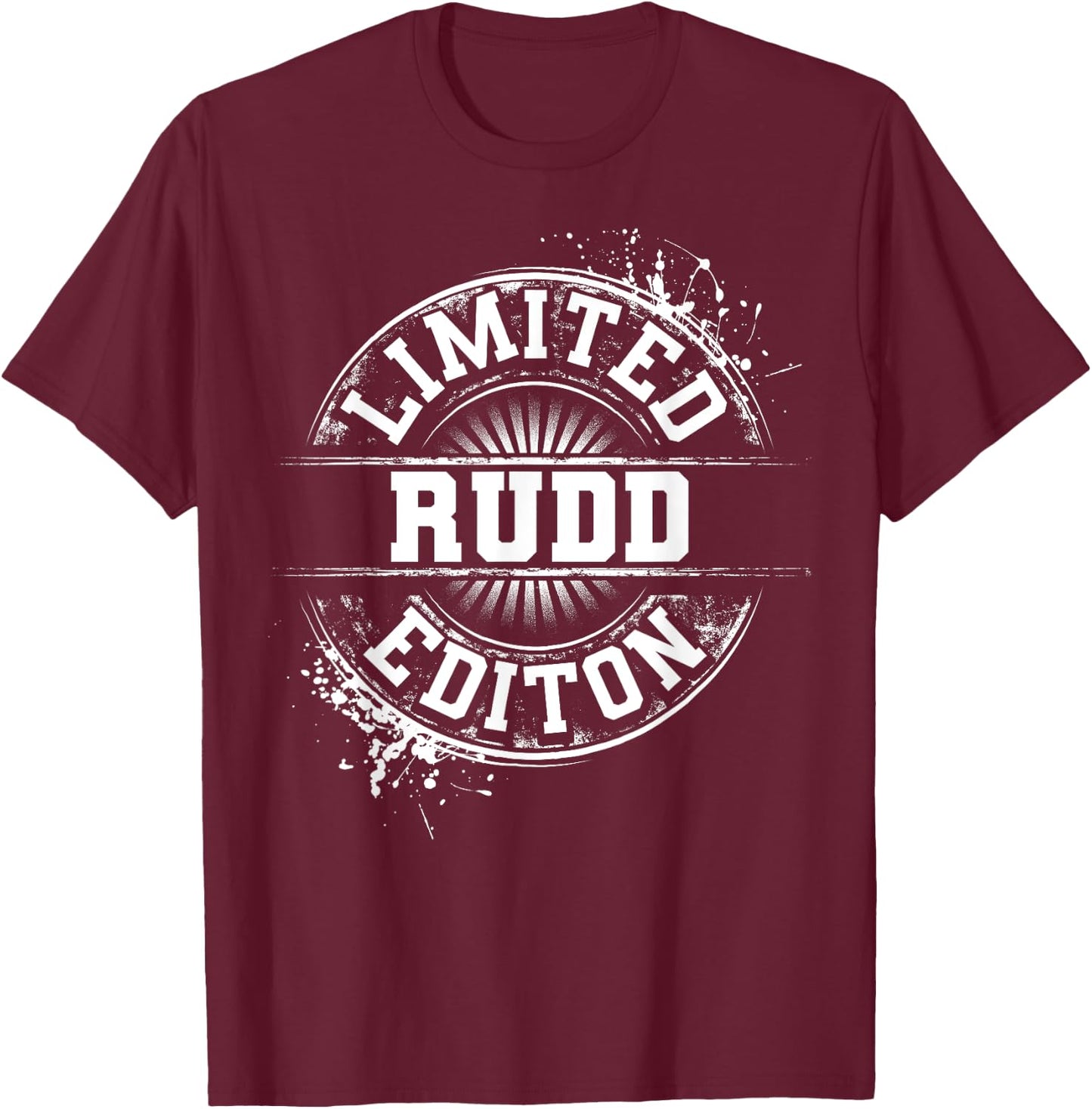 RUDD Funny Surname Family Tree Birthday Reunion Gift T-Shirt - T-Shirt | Maroon