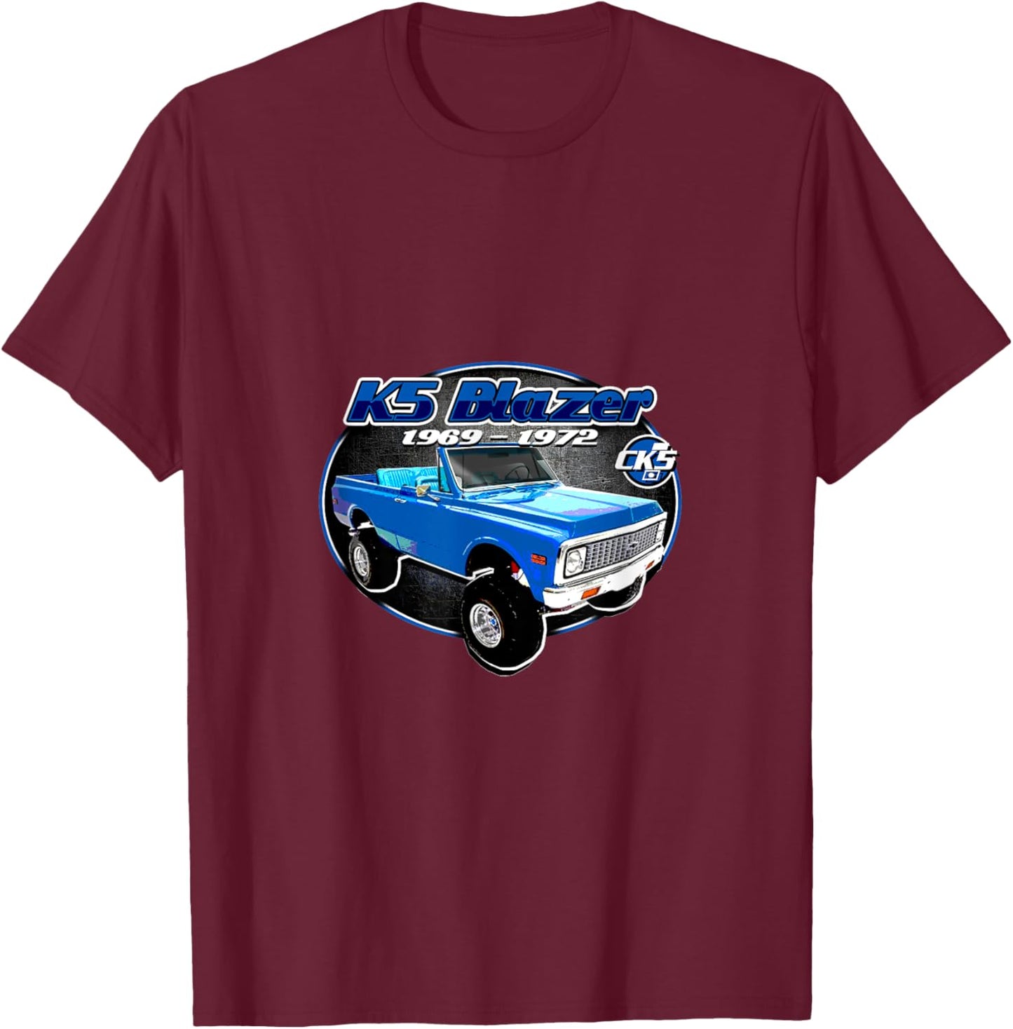 CK5 1969-72 K5 Blazer featuring a vintage retro style. T-Shirt - T-Shirt | Maroon